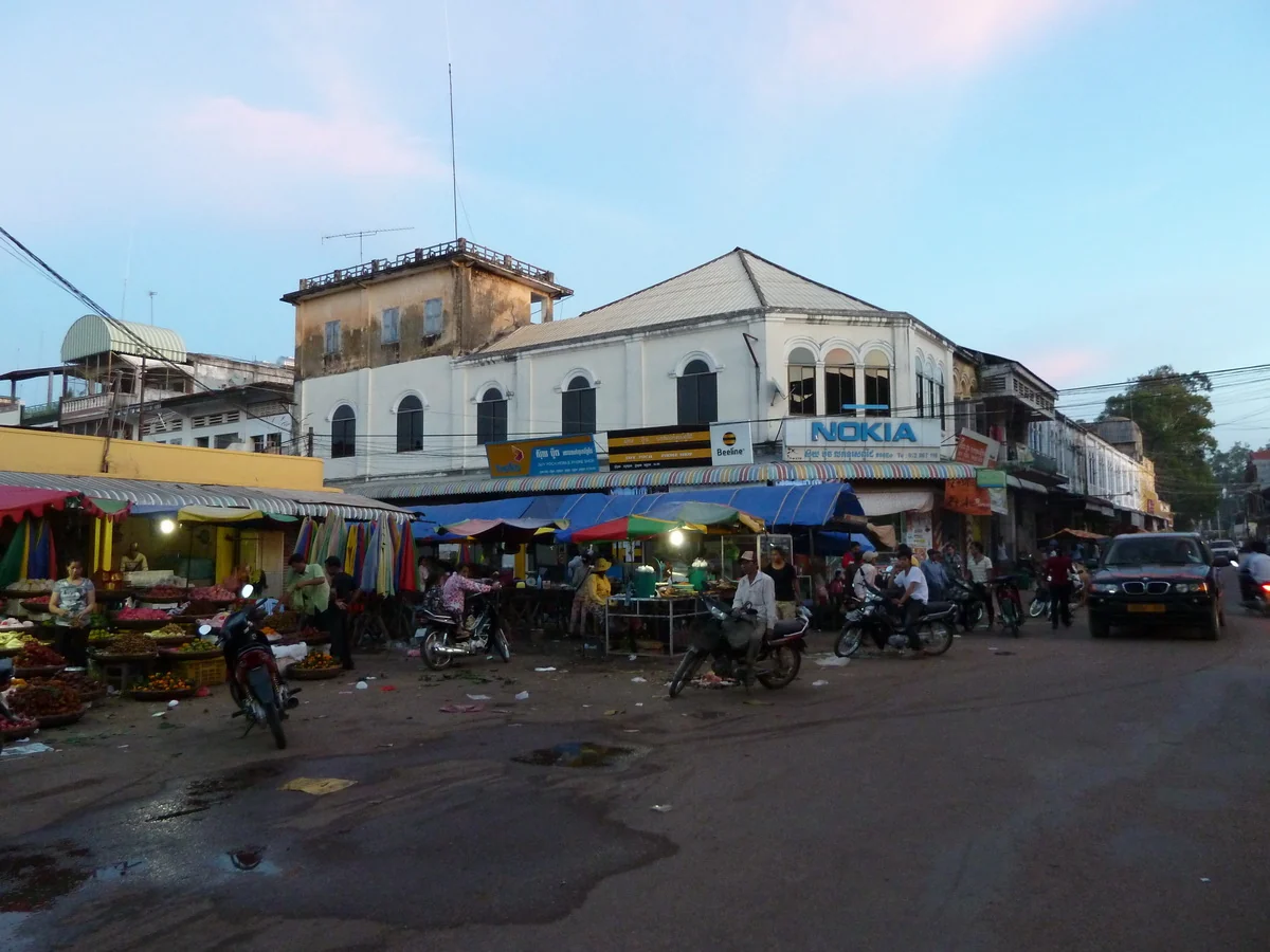 Market building in Kratie, photographed in November 2010