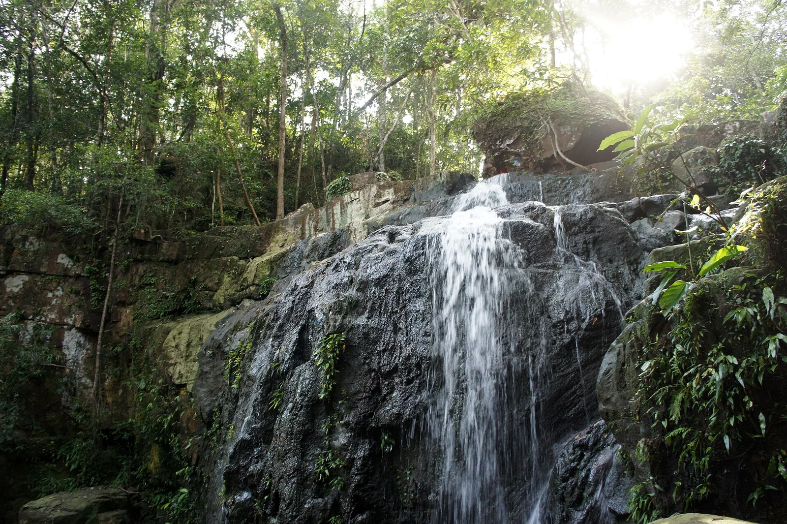 Waterfall near Sok San village, Koh Rong — August 2012 archive; flow varies with rainfall