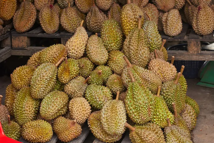 Durian stall at Sihanoukville market — May 2014 archive